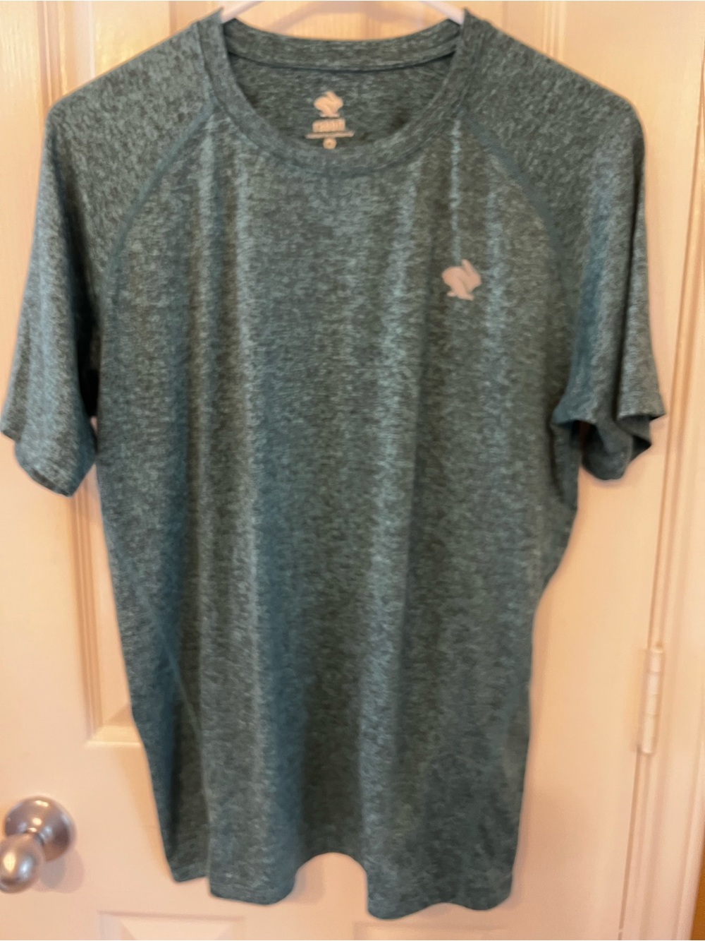 Rabbit Running Heathered Teal Short-Sleeve Performance Shirt | Men’s M